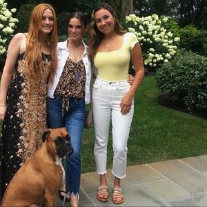 white high rise slim crop boy jean